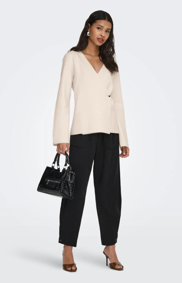 JDY - PRIME LIFE L/S V-NECK CARDIGAN - WHITECAP GRAY