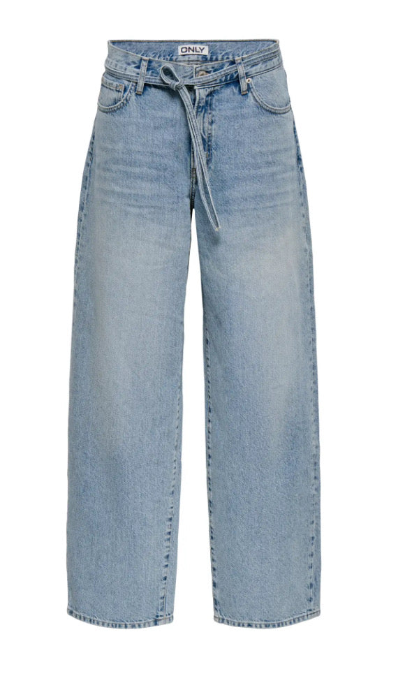 ONLY - GIANNA MW STAIGHT DOT450 - LIGHT BLUE DENIM