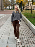 COSY HOUSE - FLARED JEANS - BROWN Y630614#