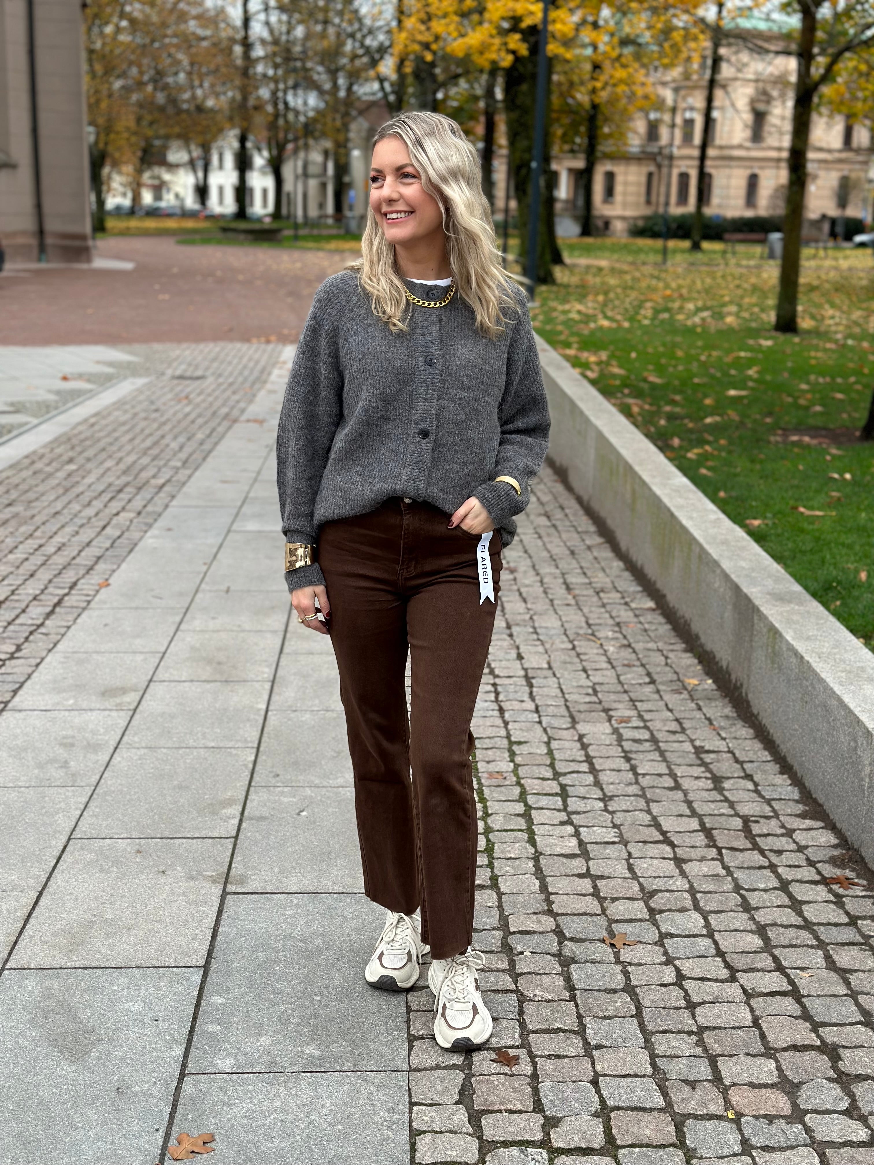 COSY HOUSE - FLARED JEANS - BROWN Y630614#