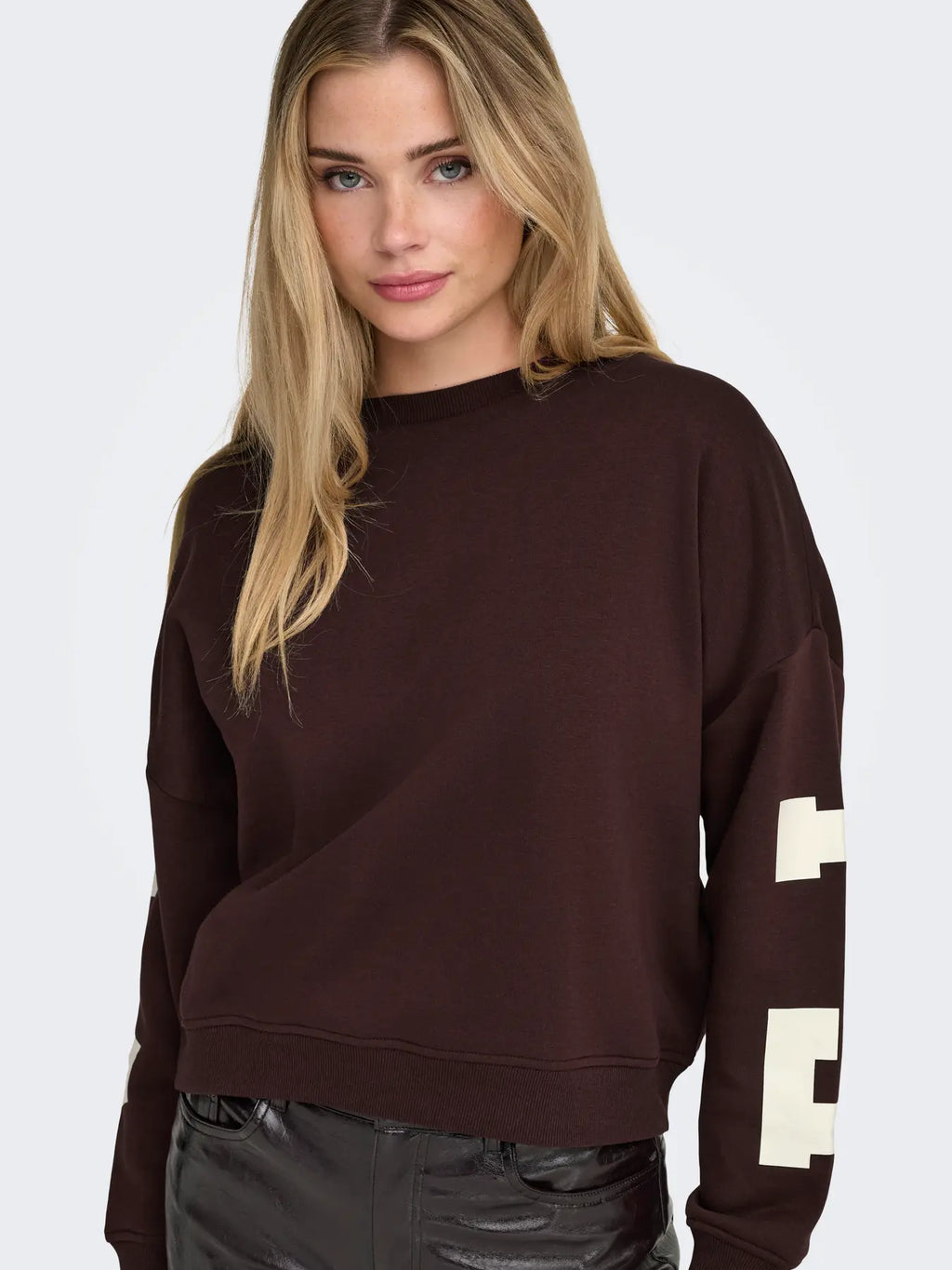 ONLY - SWEAT L/S BACK/SLEEVE PRINT - VINEYARD WINE