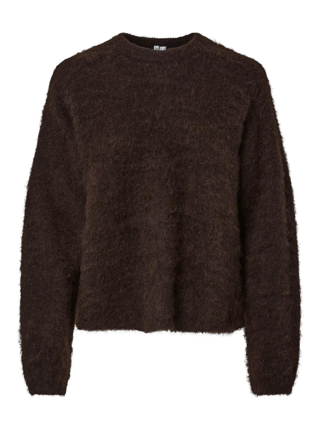 PIECES - MANIKA LS O-NECK KNIT - GANACHE/MELANGE
