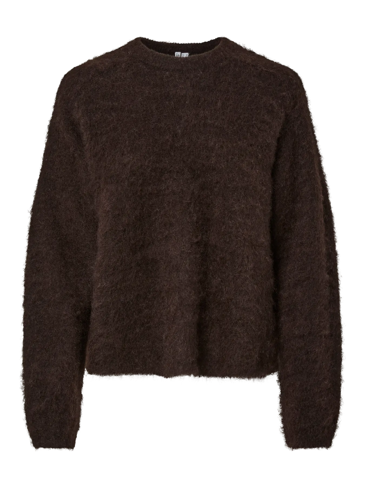 PIECES - MANIKA LS O-NECK KNIT - GANACHE/MELANGE