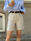 PIECES - GERRY HW SHORTS - SILVER LINING