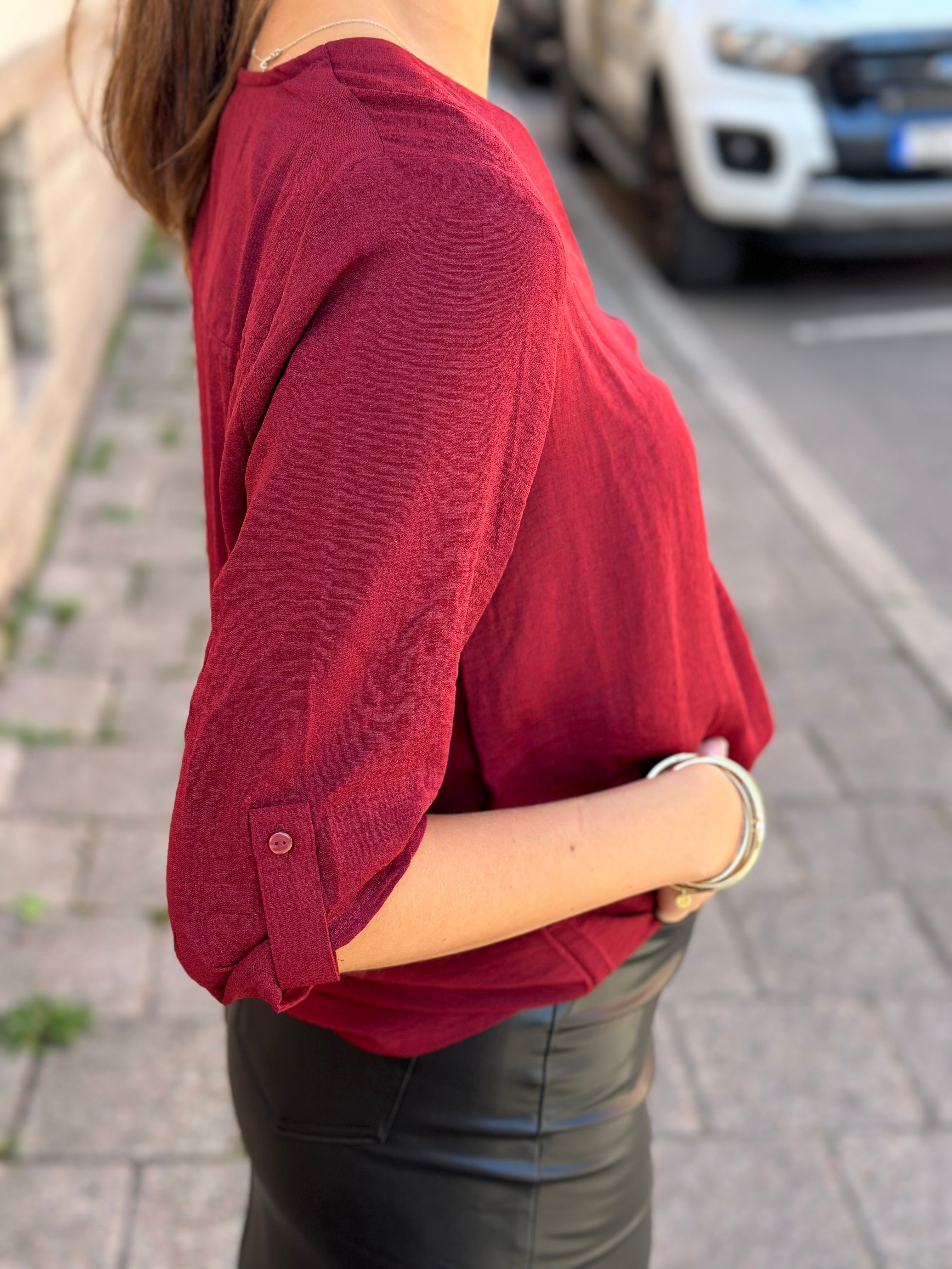 JDY - DIVYA LIFE 3/4 TOP - CABERNET
