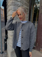 Ladda upp bild till gallerivisning, SELECTED FEMME - LULU SHORT CARDIGAN - MEDIUM GREY MELANGE
