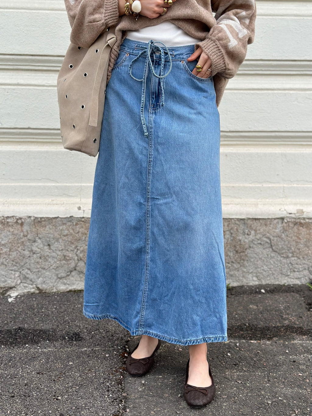 VEROMODA - HILLA MR WIDE 7/8 DNM SHIRT - LIGHT BLUE DENIM