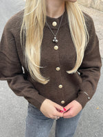 Ladda upp bild till gallerivisning, JDY - DEBBIE LS O-NECK CARDIGAN - SLATE BLACK/MELANGE
