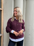 JDY - LUMI LIFE L/S BUTTON CARDIGAN - FIG MELANGE