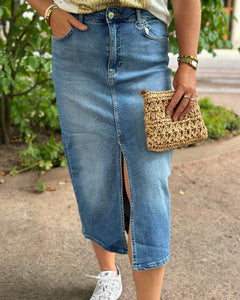 ONLY - ENYA REG MIDI SKIRT DENIM - MEDIUM BLUE DENIM