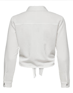 ONLY - LECEY LS KNOT SHIRT - CLOUD DANCER