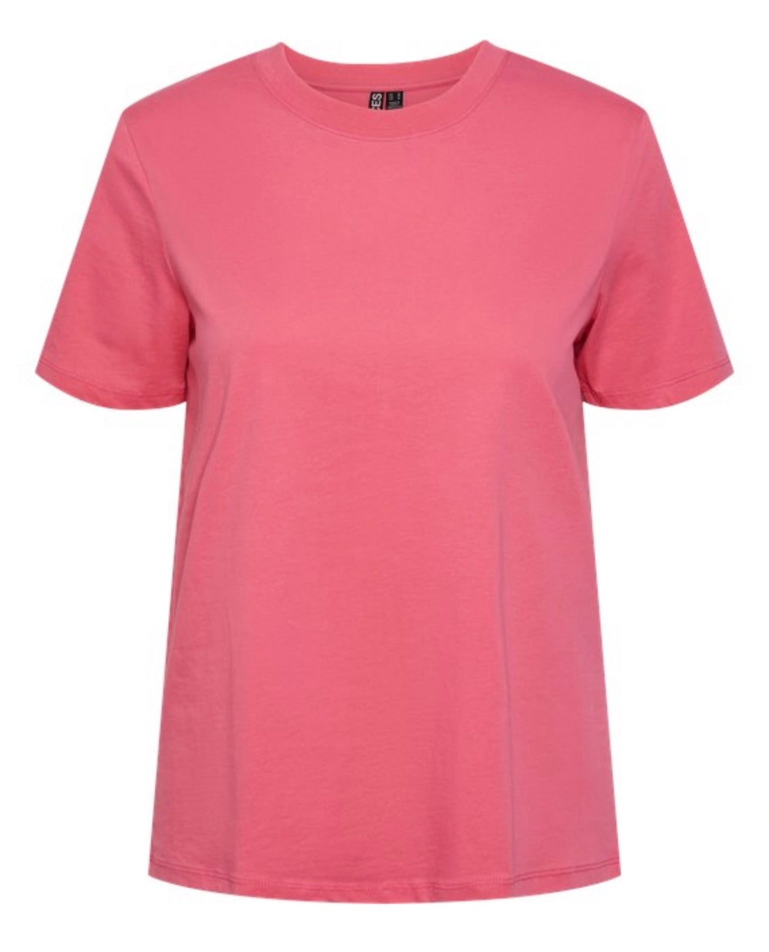PIECES - RIA SS SOLID TEE - HOT PINK