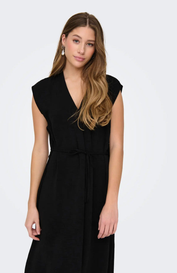 JDY - DIVYA LIFE S/L MIDI DRESS - BLACK