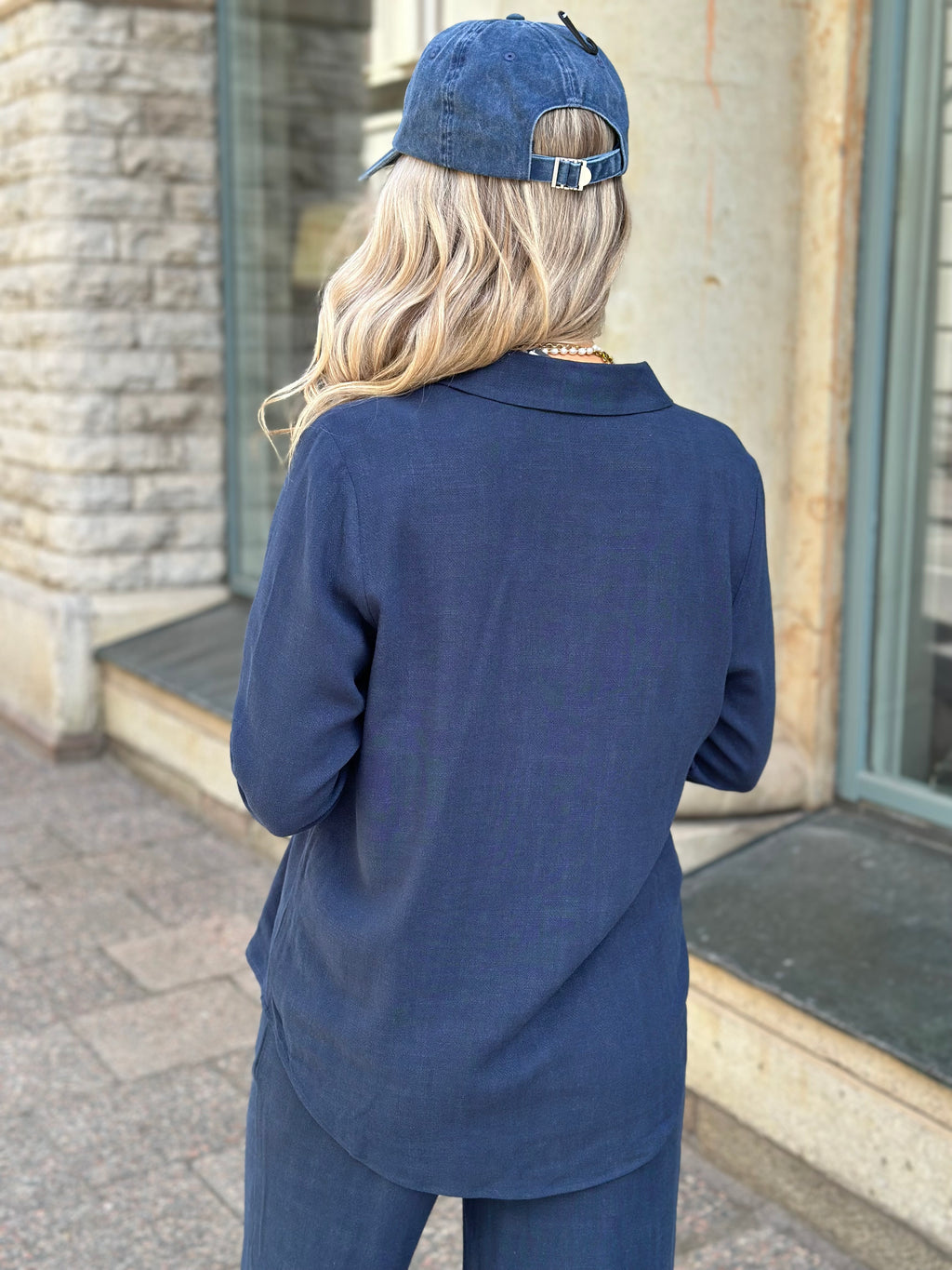 SELECTED FEMME - VIVA LS SUN SHIRT - DARK SAPPHIRE