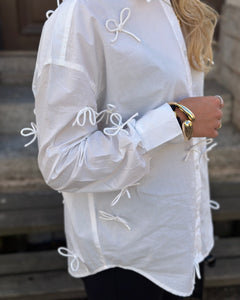 SOAKED - JOA BOW SHIRT LS - BROKEN WHITE
