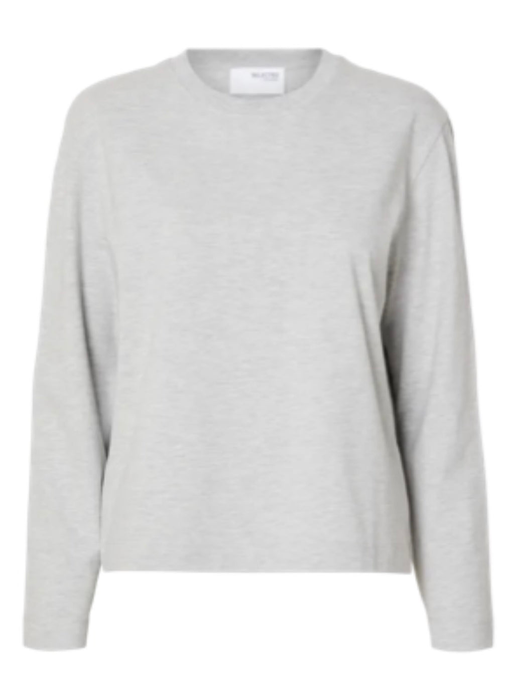 SELECTED FEMME - ESSENTIAL LS ROXY TEE - LIGHT GREY MELANGE