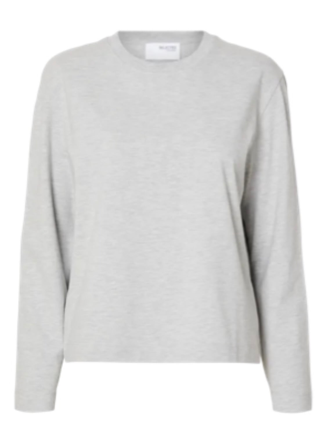 SELECTED FEMME - ESSENTIAL LS ROXY TEE - LIGHT GREY MELANGE