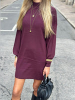 Ladda upp bild till gallerivisning, VEROMODA - NANCY LS FUNNEKNECK DRESS - WINETASTING
