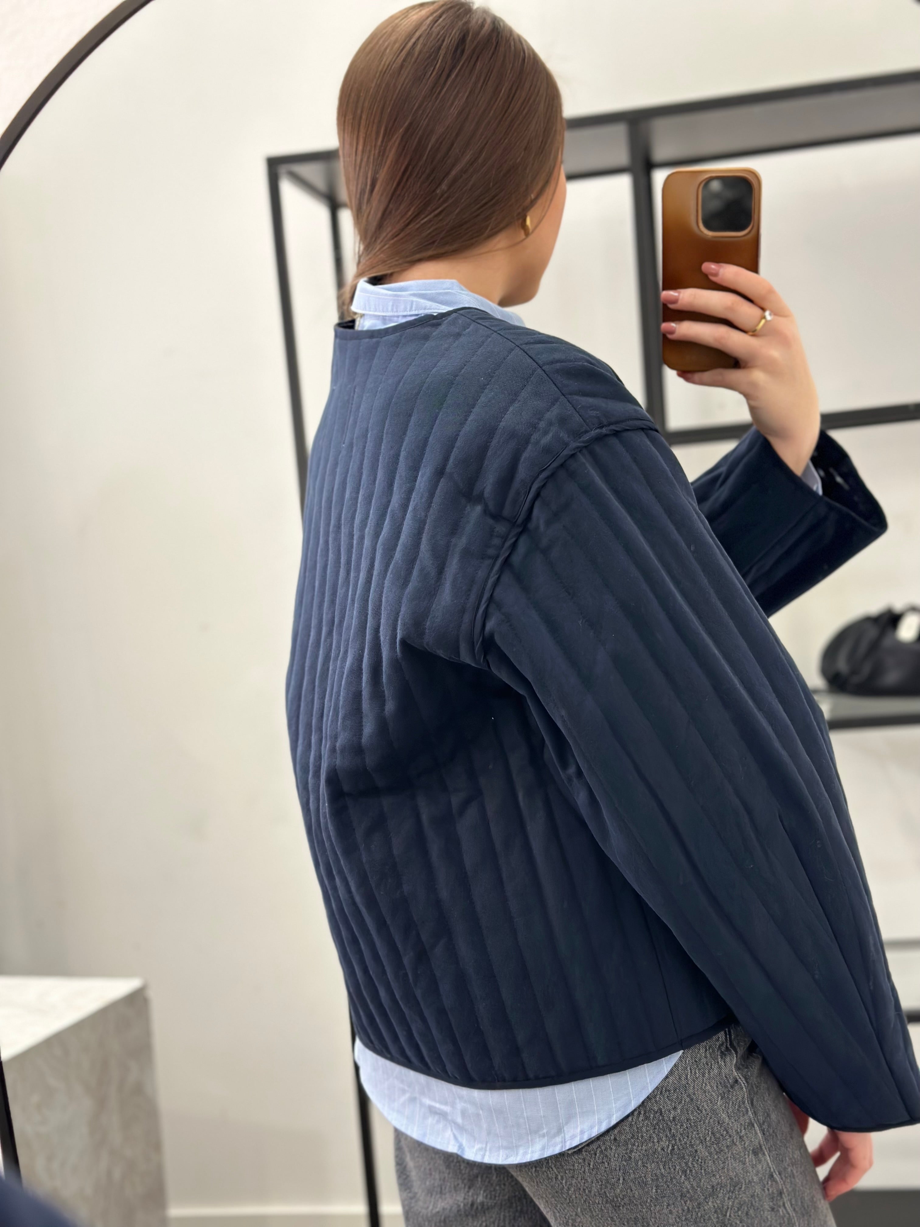 SELECTED FEMME - MALINA QUILTED JACKET - DARK SEPPHIRE