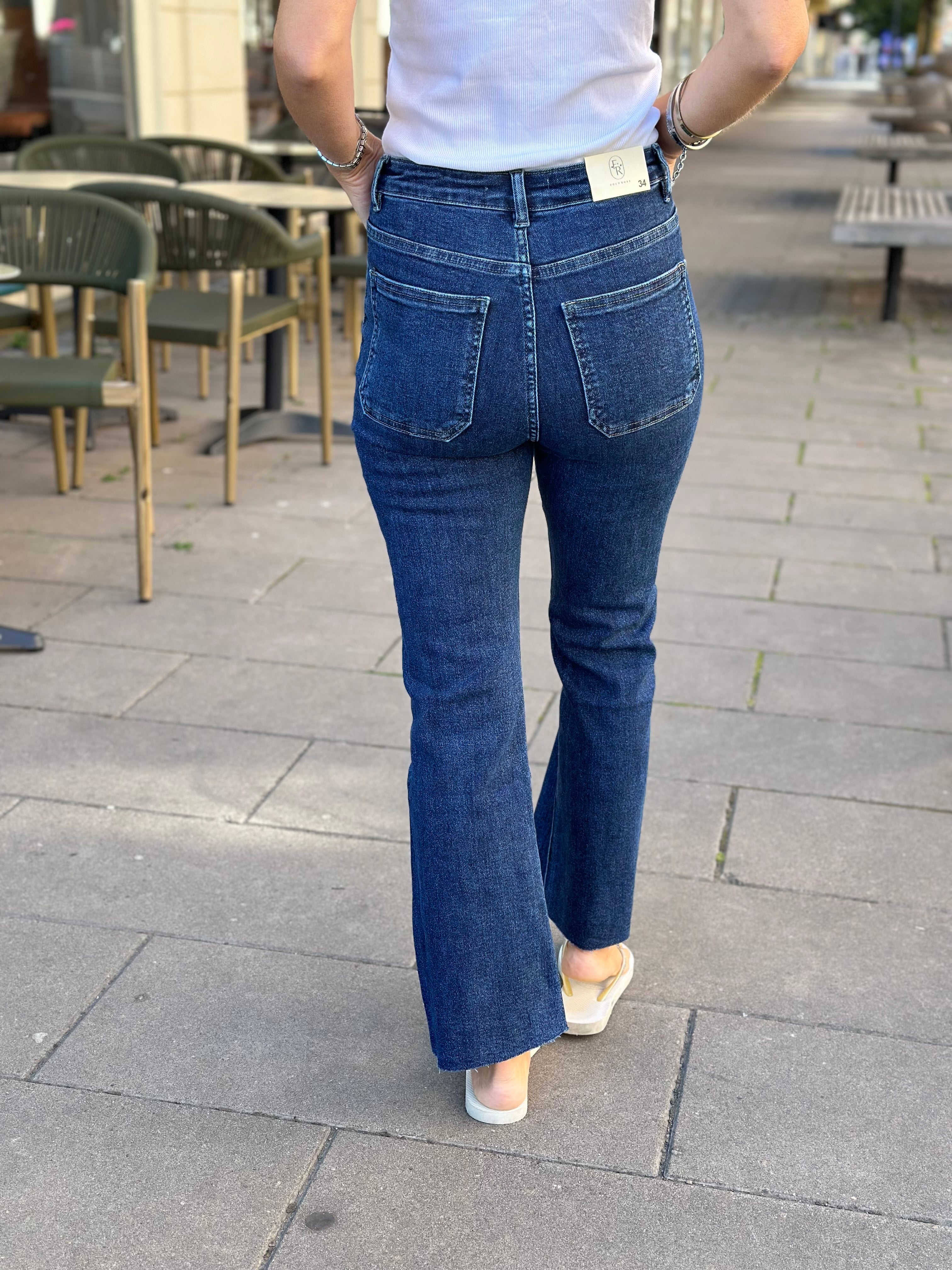 COSY HOUSE - FLARED JEANS Y6119D# - DARK BLUE MED FICKOR