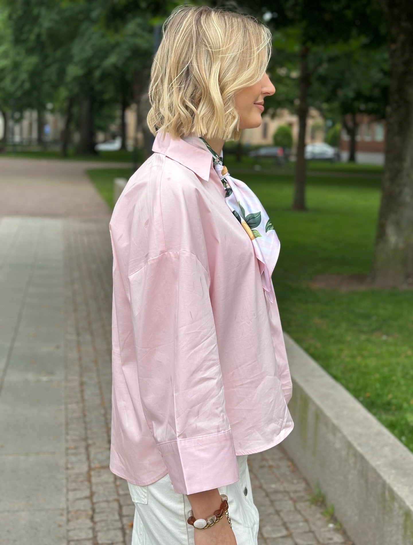 JDY - MIO 7/8 SHIRT - CHALK PINK