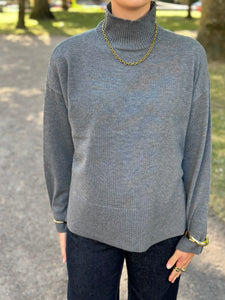 ONLY - COCO LIFE LS HIGH NECK - MEDIUM GREY MELANGE