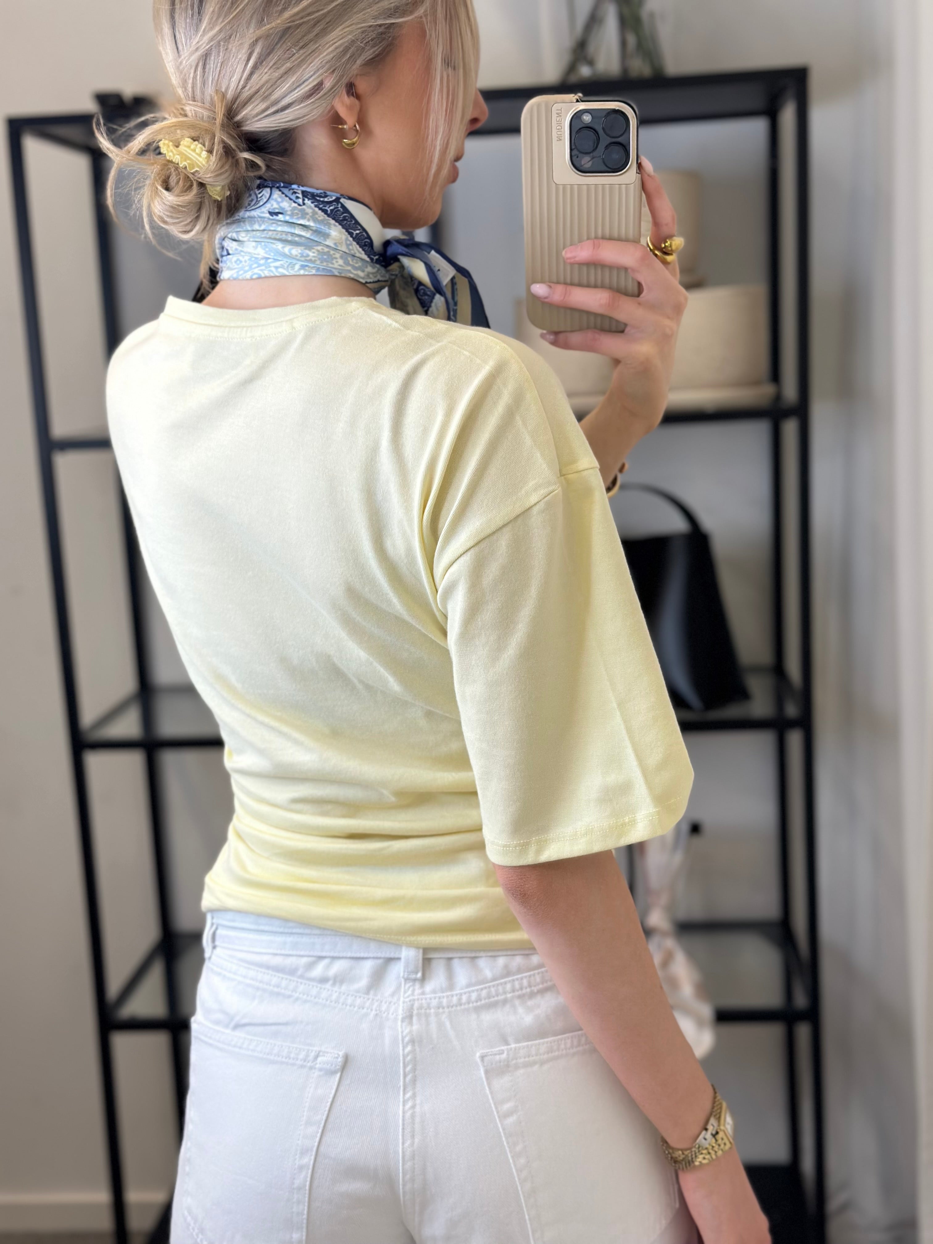 AWARE - NAVARO 2/4 O-NECK TOP - LINT