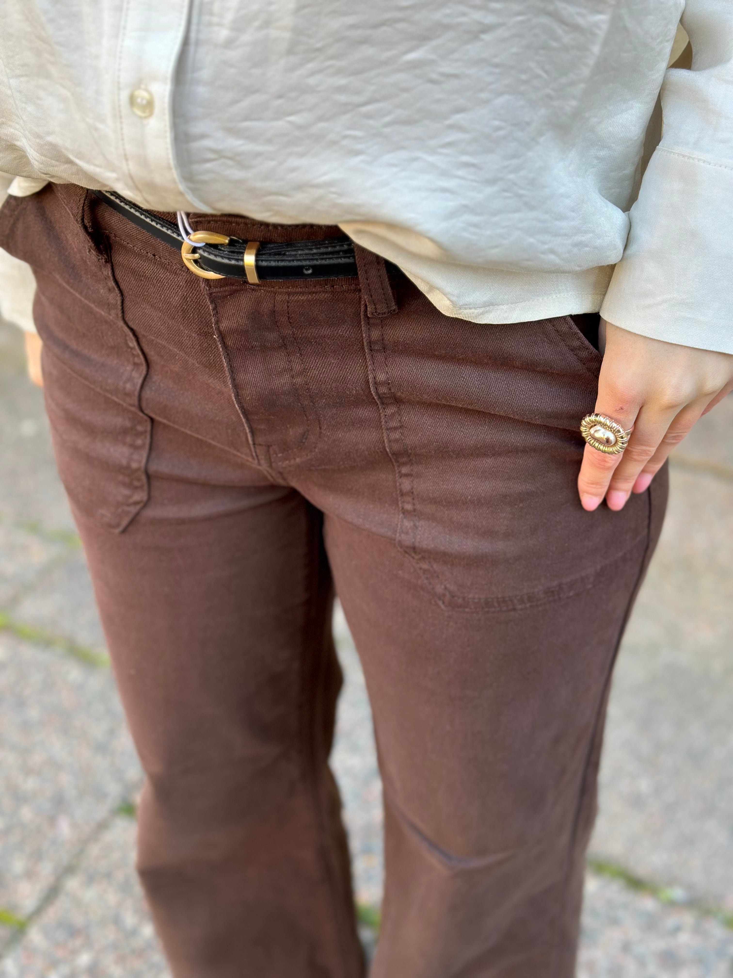 VEROMODA - DANIELA LEATHER BELT - BLACK/BRUSHED GOLD