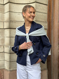 PIECES - SCARLETT LS SHORT TRENCHCOAT - MARITIME BLUE