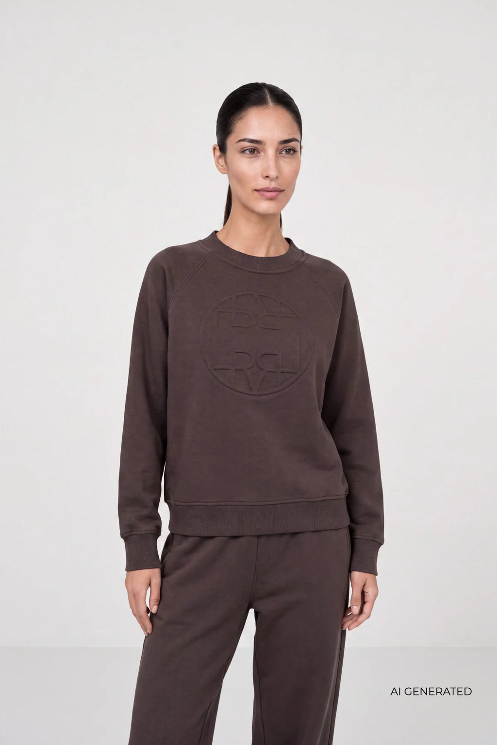 LEVETÉ ROOM - NUKA SWEATSHIRT 301742 - DARK BROWN