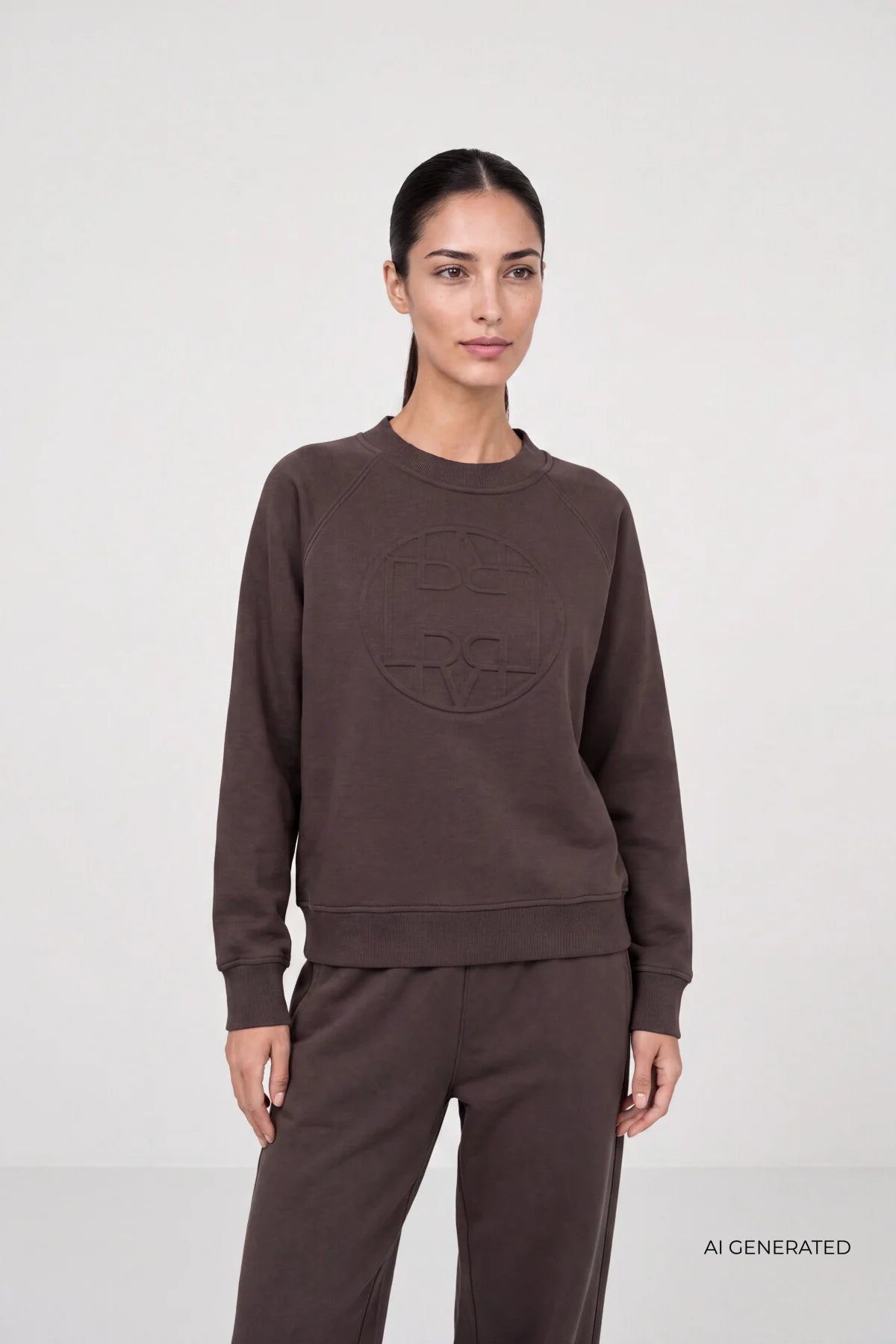 LEVETÉ ROOM - NUKA SWEATSHIRT 301742 - DARK BROWN