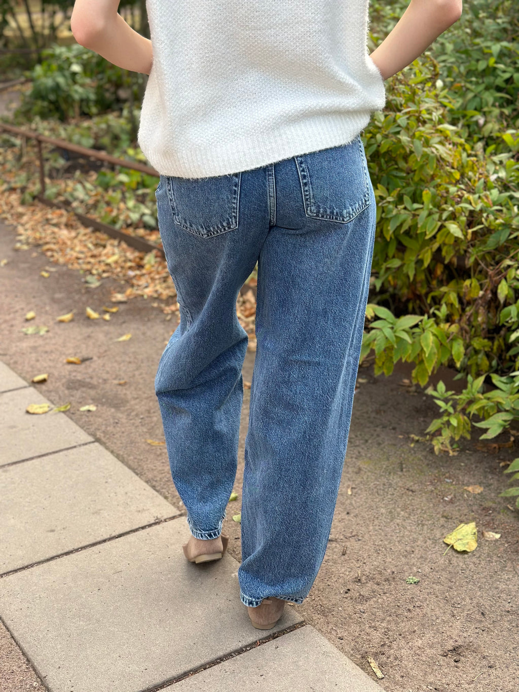 ONLY - GIANNA MW STAIGHT DOT596 - MEDIUM BLUE DENIM