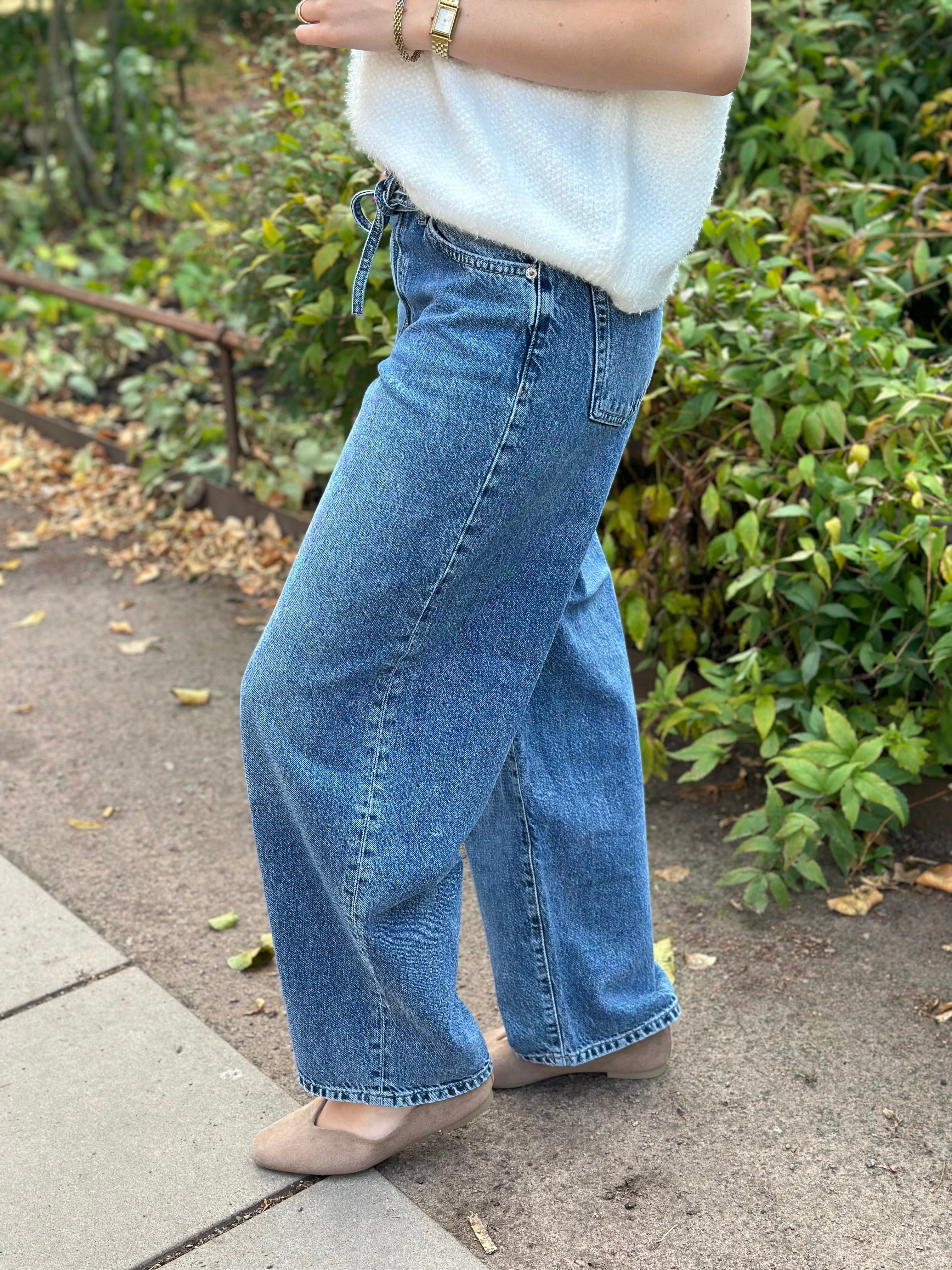 ONLY - GIANNA MW STAIGHT DOT596 - MEDIUM BLUE DENIM
