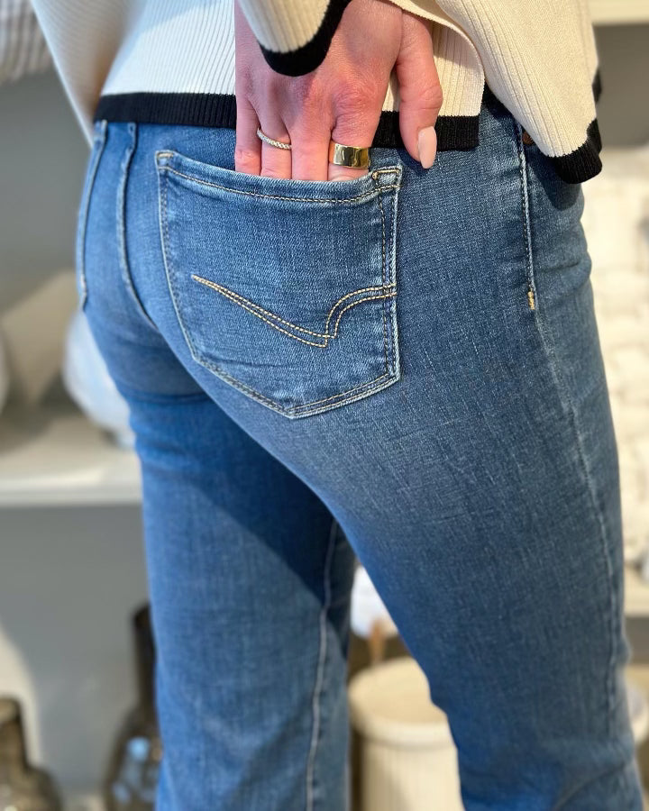 ONLY - ALICIA REG STRT DNM DOT879 - MEDIUM BLUE DENIM