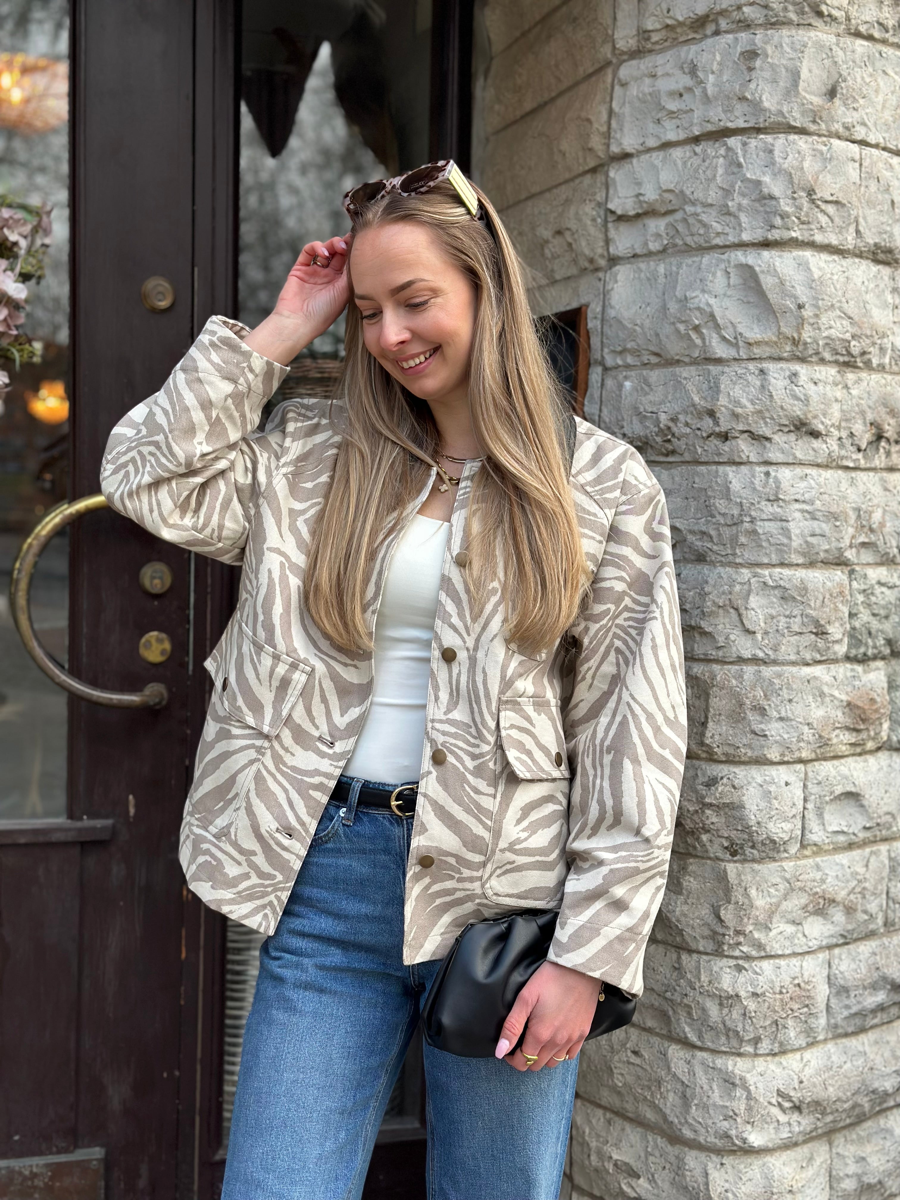 SOAKED NATALIE JACKET - WASHED DOWN WHITE PEPPER