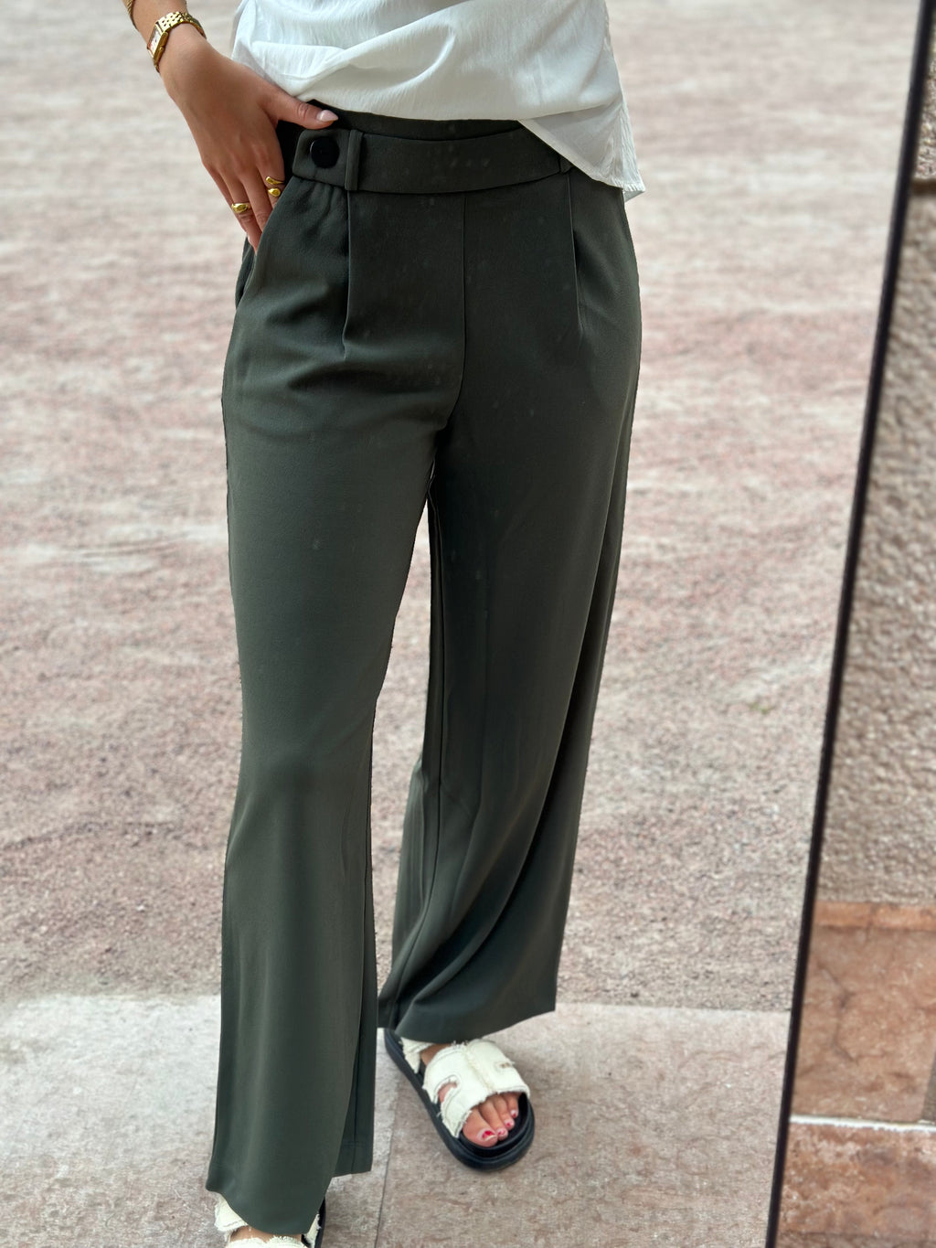 JDY - GEGGO NEW LONG PANT - KAMBABA/ BLACK BUTTONS