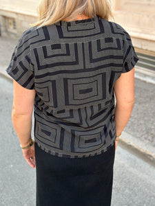 JDY - LION LIFE TOP - BLACK/WHITE