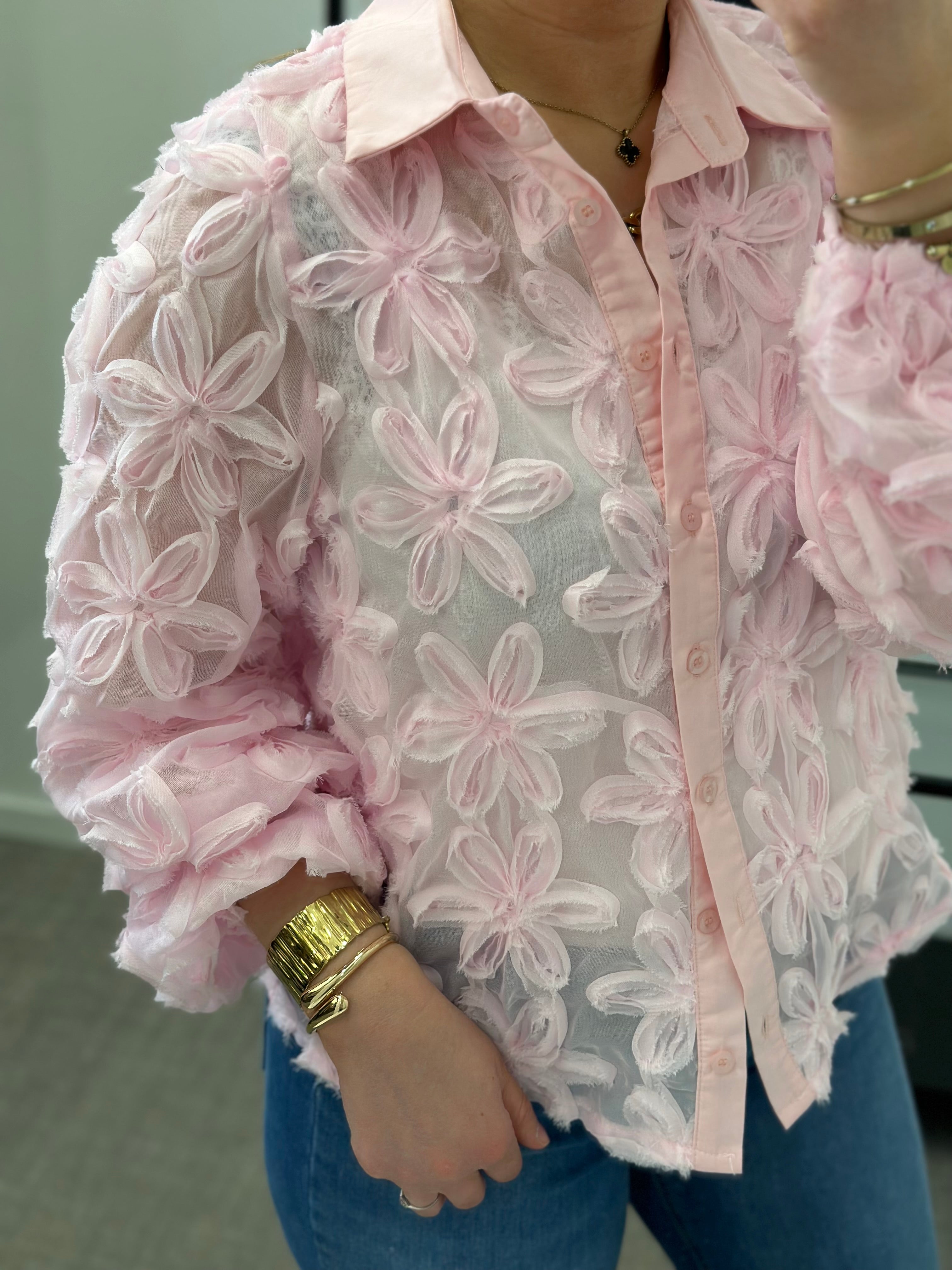 JÖRLEVIK - FLOWER BLUSE - PINK