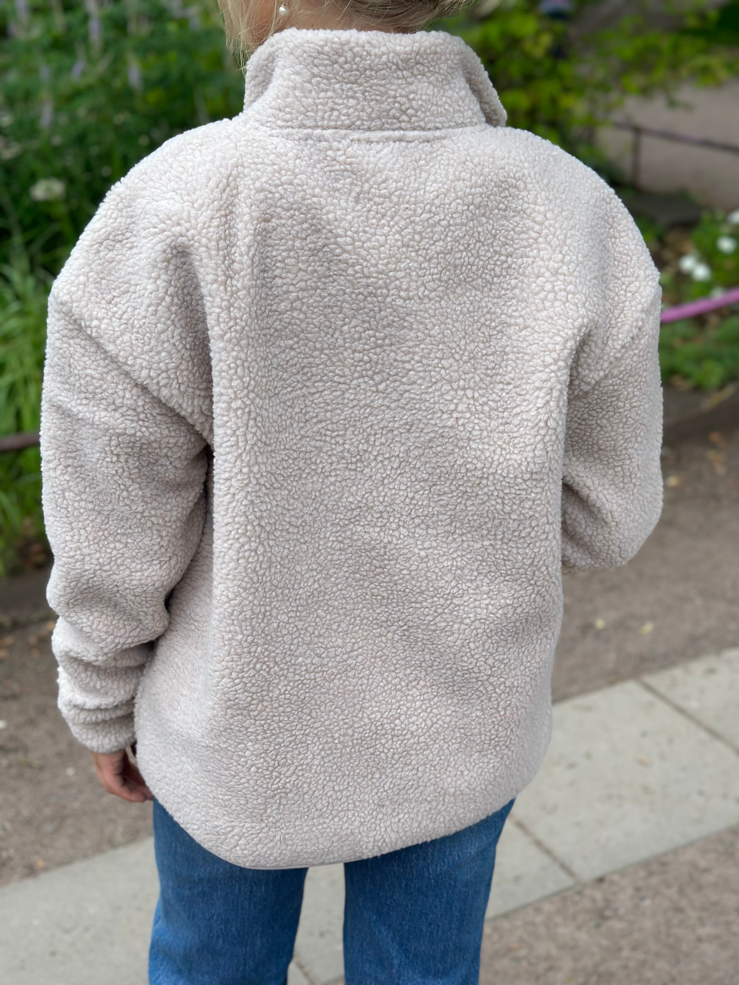 PIECES - SADIA TEDDY JACKET - SILVER GRAY