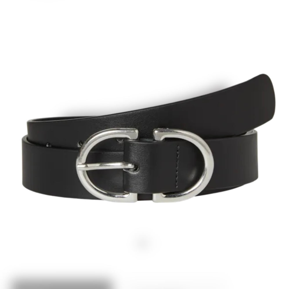 VERO MODA - SARA COATED BELT - BLACK/SILVER