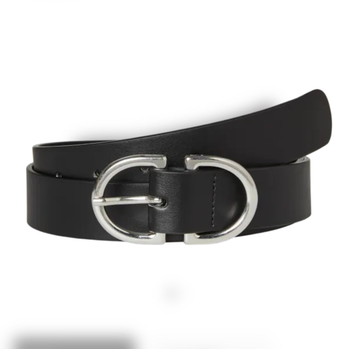 VERO MODA - SARA COATED BELT - BLACK/SILVER