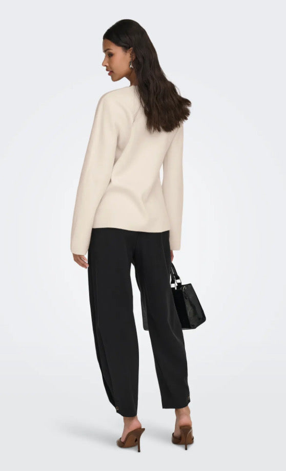 JDY - PRIME LIFE L/S V-NECK CARDIGAN - WHITECAP GRAY