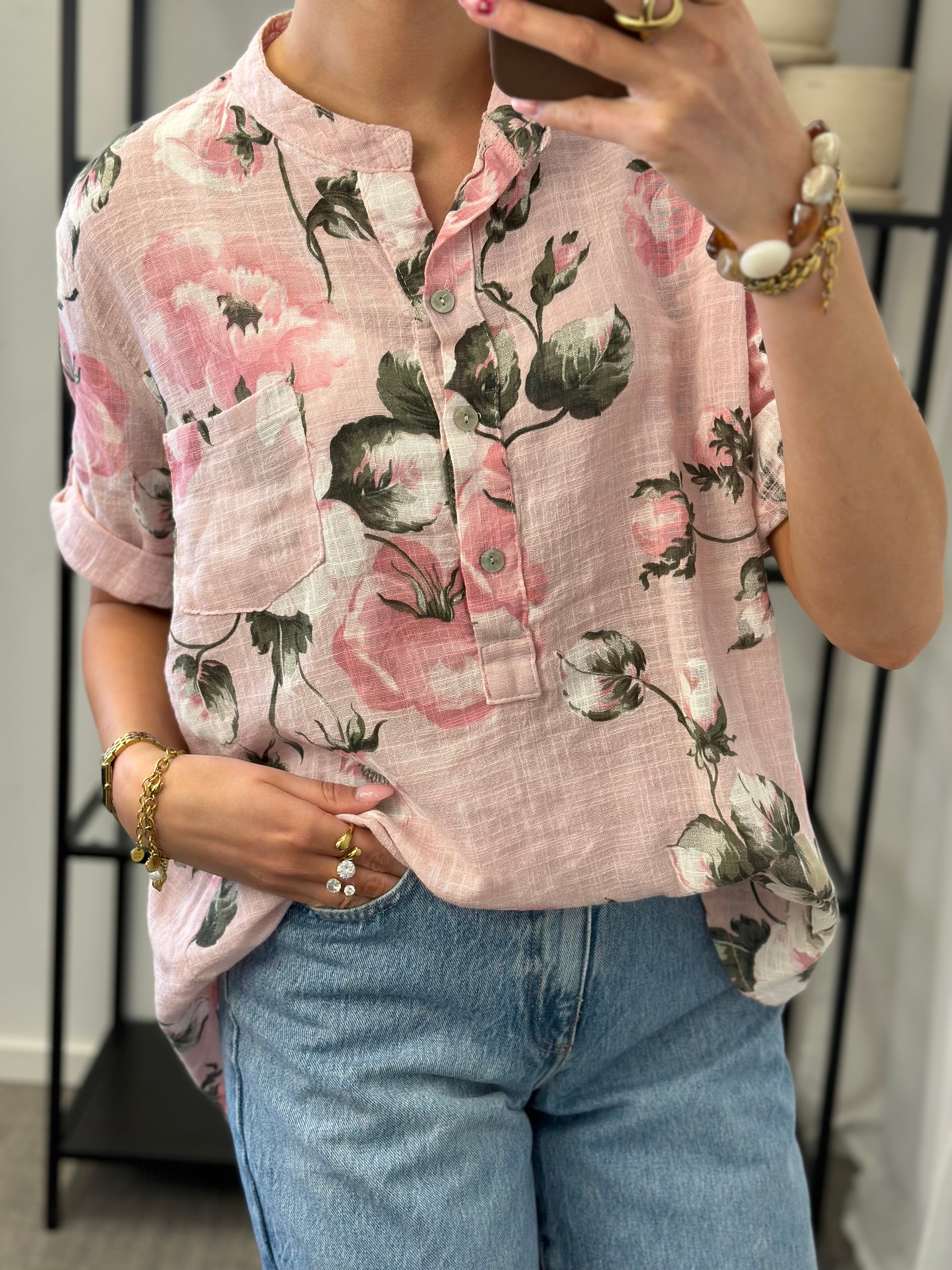 JÖRLEVIK - FLOWER BLUSE - ROSA