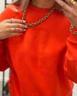 Ladda upp bild till gallerivisning, VERO MODA - PERNILLE BEA LS SWEAT BOX JRS - FIERY RED/SIMPLE
