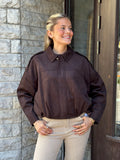 ONLY - MOON-STINA FAUX SUEDE BOMBER JACKET - CHOCOLATE TORTE