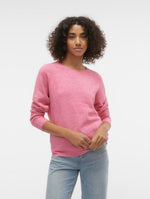 Ladda upp bild till gallerivisning, VERO MODA - DOFFY LS O-NECK BLOUSE - RASPBERRY SORBE/MELANGE
