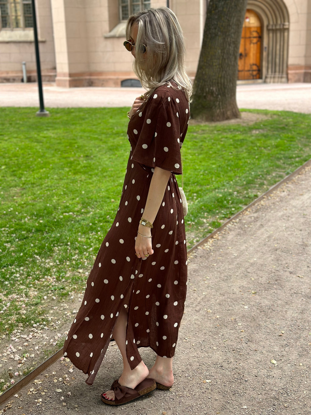 COSY HOUSE - DOT DRESS - BROWN