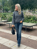 Ladda upp bild till gallerivisning, JDY - RUE GLITTER L/S BOAT PULLOVER - DARK GREY MELANGE/LUREX
