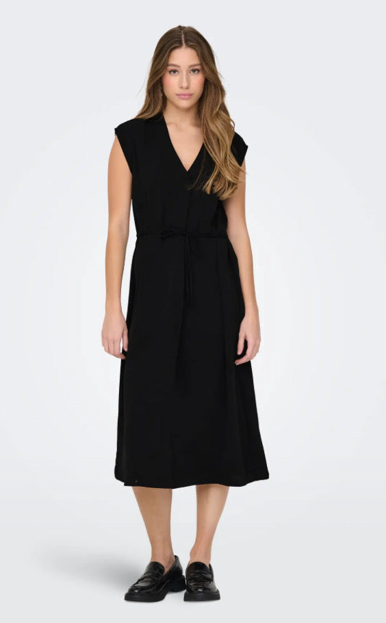 JDY - DIVYA LIFE S/L MIDI DRESS - BLACK