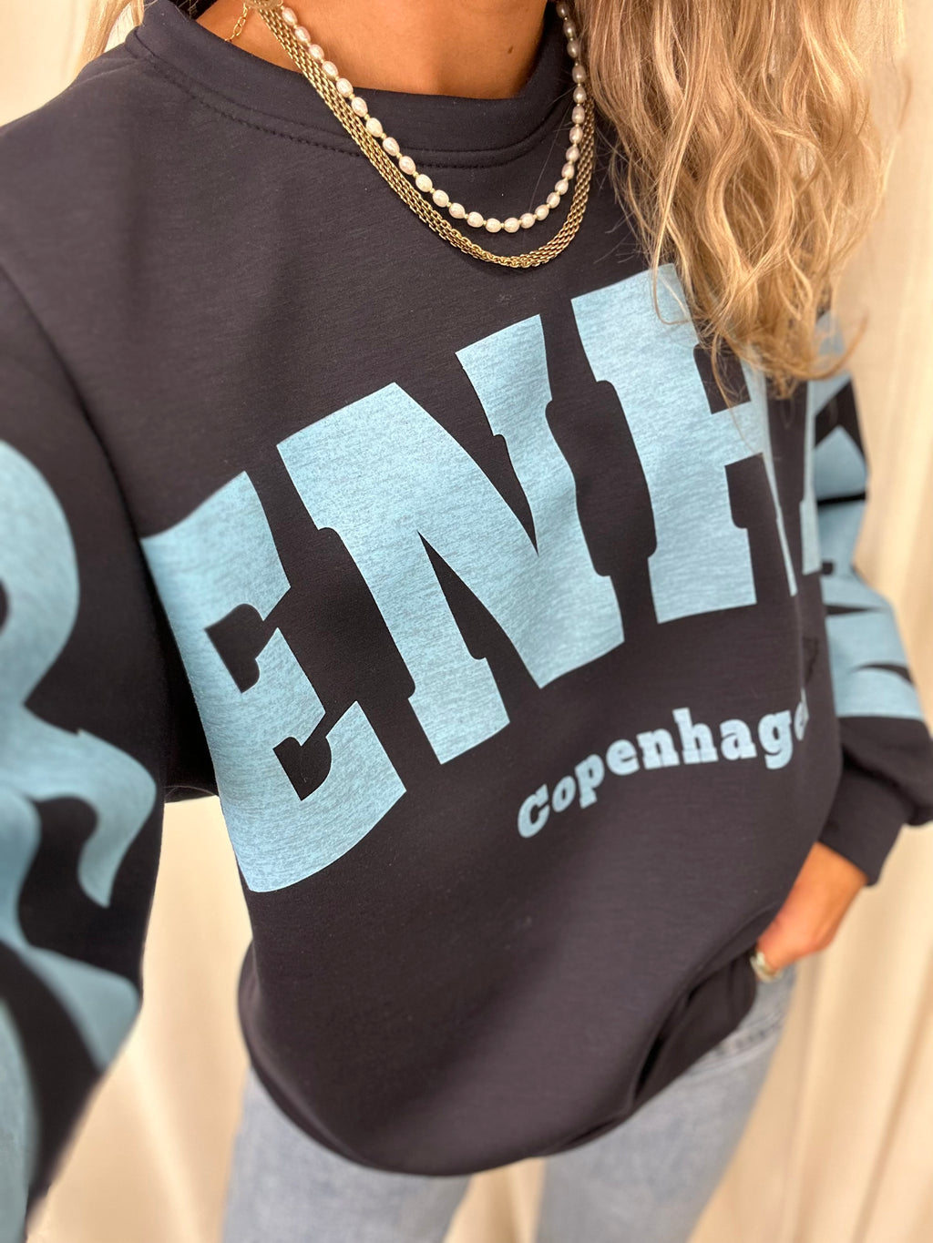 MARTA - HIBISCUS SWEATSHIRT 22659 BLÅ